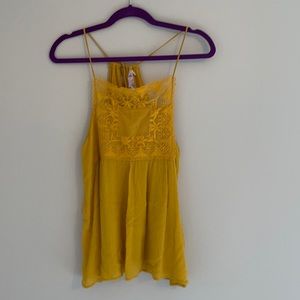 Yellow lace top from Francescas.
